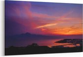 Schilderij - Zonsondergang met kleuren — 90x60 cm