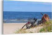 Schilderij - Fiets op het strand — 100x70 cm
