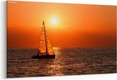 Schilderij - Zeilboten , prachtige zonsondergang — 100x70 cm