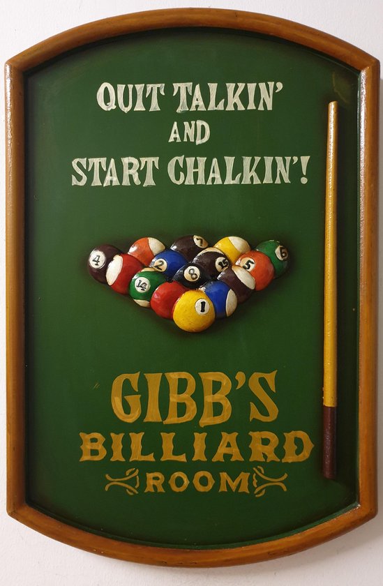 Gibb's Billard Room Pubbboard en bois PLAQUE MURALE - PLAQUE MURALE -  VINTAGE -... | bol