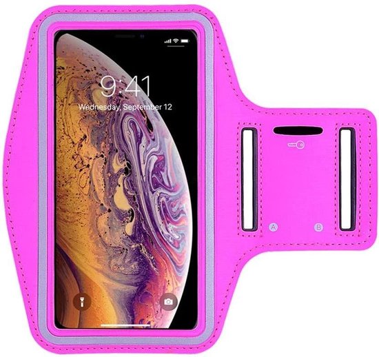Sport Armband donker roze Universeel voor Smartphone / Telefoon... | bol.com