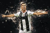 ? CR7 • Cristiano Ronaldo 1 Canvas 90x60 cm • Foto print op Canvas schilderij ( Wanddecoratie woonkamer / slaapkamer / keuken / kantoor / bar / restaurant ) / Voetbal Canvas Schild