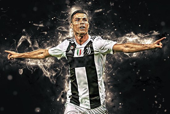 ? CR7 • Cristiano Ronaldo 1 Canvas 90x60 cm • Foto print op Canvas schilderij ( Wanddecoratie woonkamer / slaapkamer / keuken / kantoor / bar / restaurant ) / Voetbal Canvas Schilderijen / Poster