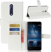 Nokia 8 Hoesje Wallet Case Wit