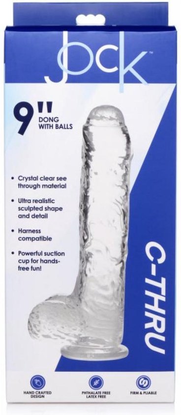 Jock C-Thru Transparent Dildo - 23 cm