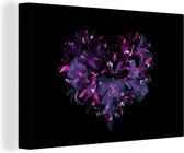 Canvas Schilderij Leliebloemen in een hartvorm - 120x80 cm - Wanddecoratie