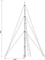 WL4 MT100 Telescopische universele aluminium mast 10m met tuikabels voor camera of antenne