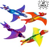 The Twiddlers 48 dinosaurus zweefvliegtuigen - 4 verschillende schuimvliegtuigontwerpen - ideaal binnenspeelgoed voor kinderen voor urenlang spelen en vermaak