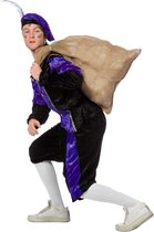 Budget Piet kostuum zwart/paars voor volwassenen