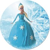 Muursticker Elsa - Frozen -  Grote sticker Disney, kinderkamer decoratie - babykamer muurdecoratie - 120 cm rond