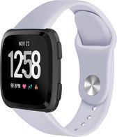 Bandje Voor Fitbit Versa Silicone Sport Band - Grijs - Maat: SM - Horlogebandje, Armband