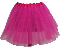 Tutu – Petticoat – Tule rokje – Fuchsia/ donker roze - 40 cm - 3 lagen tule - Ballet rokje - Maat 152 t/m 42