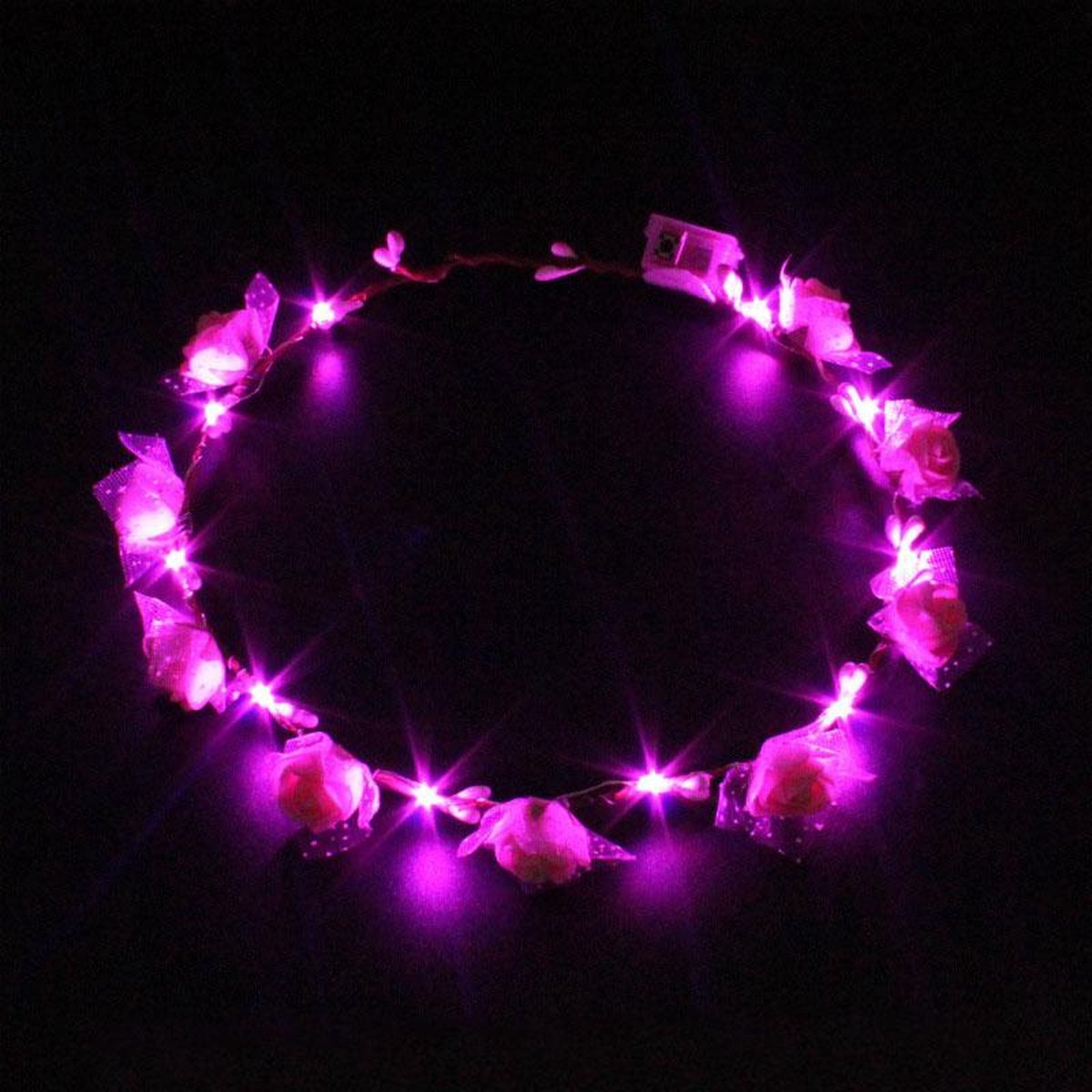 LED Tiara / Haarband Roos - Roze