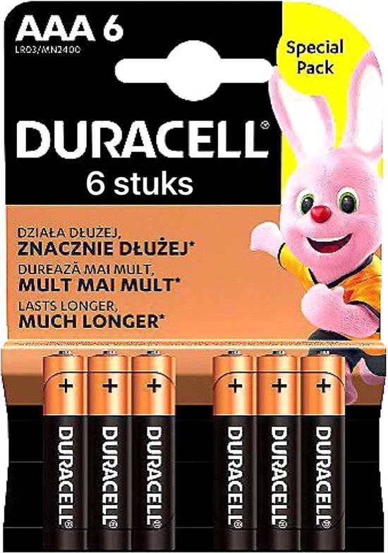 6 piles Duracell AAA