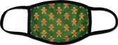 Mondkapje wasbaar | Mondmasker kerst | Mondkapje kerst | Mondkapje kerstmis | Print: koekjes (groen)