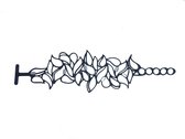 Batucada - Shiny Drops - Armband - Plantaardige Oorsprong en Hypoallergeen - Vrouwen - Armband met Glanzende Druppels - Antiallergisch - Zwart - lengte 15/19 cm – effect Tattoo -  ziet er uit als Rubber - Aluminium