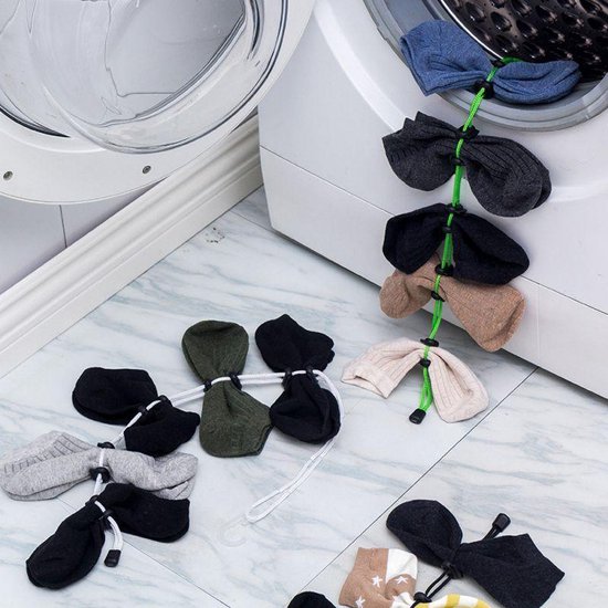 Sokken Organizer Wasmachine - Voor 9 Paar Sokken - Wit Koord