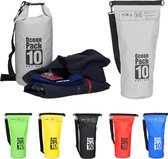 Relaxdays Ocean Pack 10 Liter - Dry Bag - outdoor droogtas - waterdichte tas tegen regen - donkergrijs