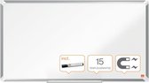 Nobo Premium Plus Widescreen Magnetisch Whiteboard Staal Met Accessoire Houder - Inclusief Whiteboard Marker - 890x500mm - Ideaal Voor Kantoor Of Thuiskantoor