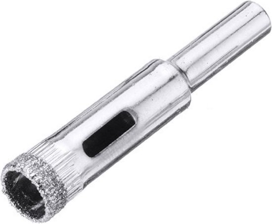 Diamant boorkop met open venster en gekartelde rand.
