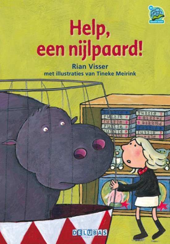 Cover van het boek 'Help, een nijlpaard' van R. Visser