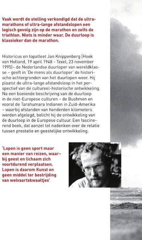 Zwart-witfoto van een man met bril en tekst in het Nederlands.