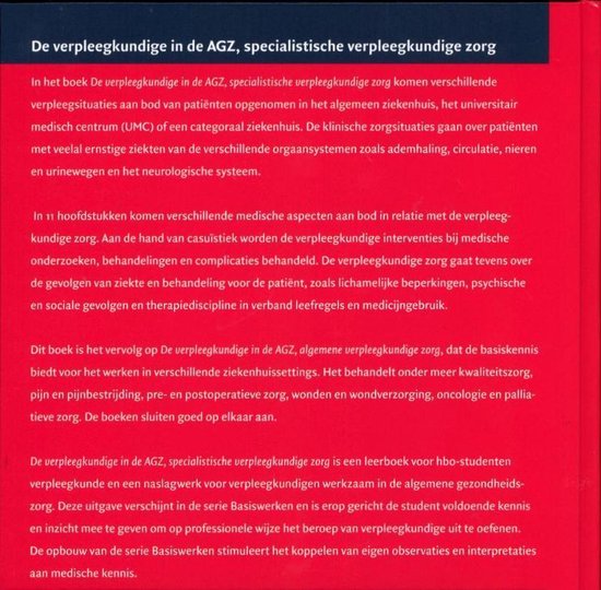 Boekomslag met Nederlandse tekst over gespecialiseerde verpleegkundige zorg in de AGZ.