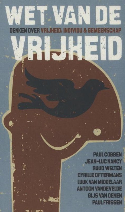 Boek "Wet van de Vrijheid" met een gestileerd hoofd en een vogel erin.