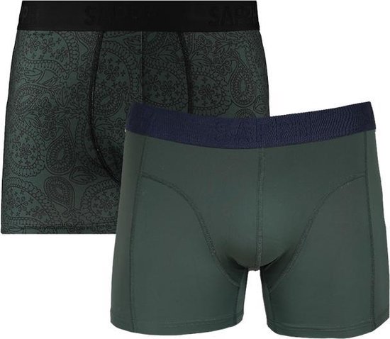 Sapph Boxershort Heren - Rowan - Microvezel - 2pack - Paisley/Groen - S |  bol.com
