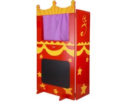 Braet Poppenkast - Rood - Hout - Tweedehands