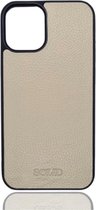 iPhone 12 mini case - iPhone 12 mini - Wit - Leren hoesje - Leer  - Apple - Case