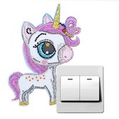 Diamond painting lichtschakelaar sticker - Unicorn