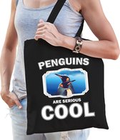 Sac en coton Animaux pingouin adulte + enfant noir - les pingouins sont cool sac à provisions / sac de sport / sac de sport - fan de pingouins cadeau