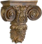Ornamenten wandplank - Klassiek ornament Bloemen - Resin kunststof - 34,9 cm hoog