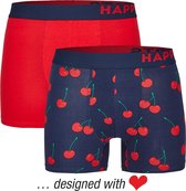 Happy Shorts 2-Pack Boxershorts Heren Cherry Print - Maat S