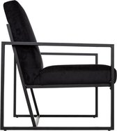 Atmosphera fauteuil Agatha velvet zwart zwart