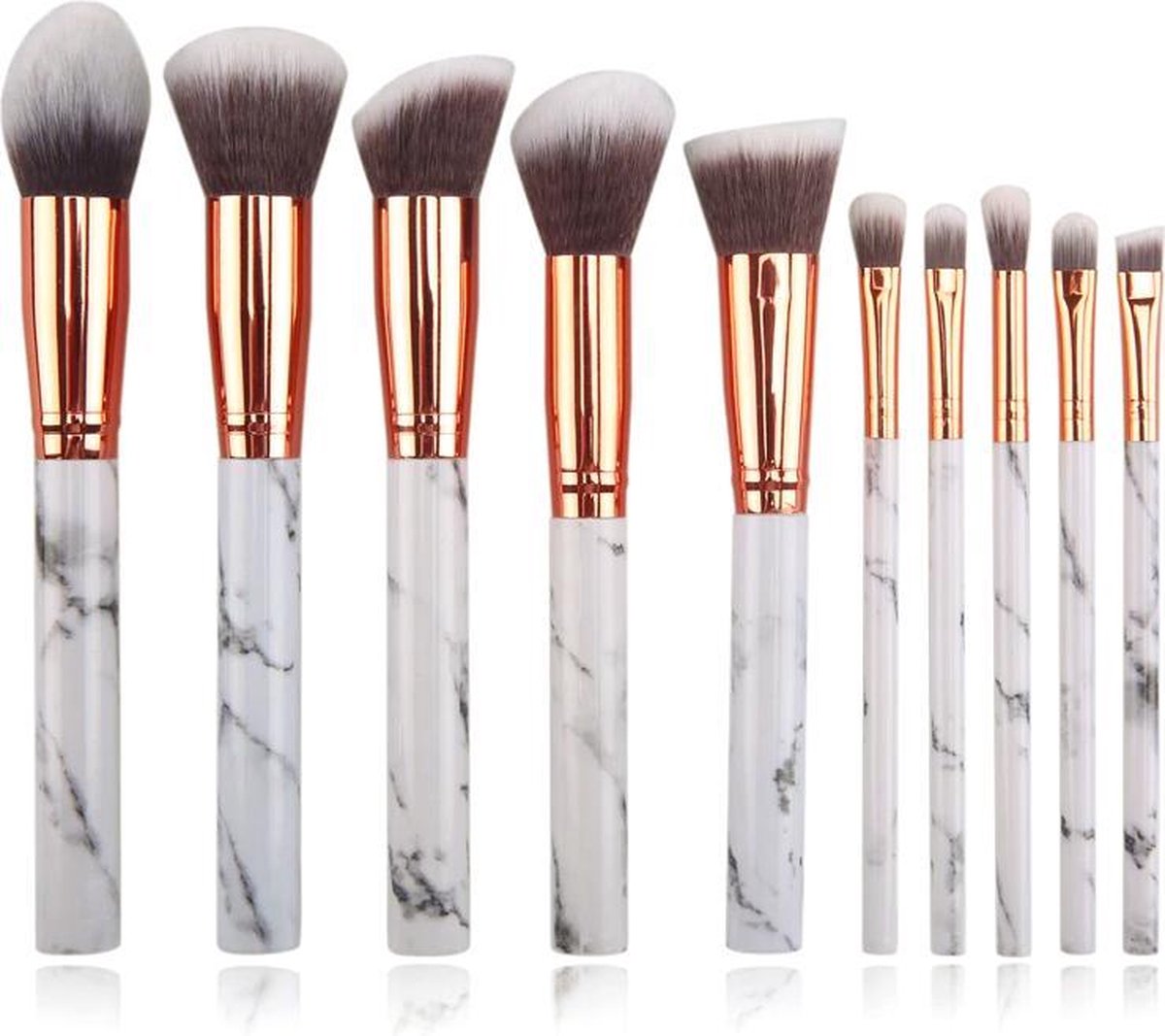 10-delige Make-up Kwasten/Brush Set | Marble / Marmer | Fashion Favorite