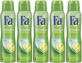 Fa Deodorant - Caribbean Lemon Spray 150 ml - Multipak 5 stuks