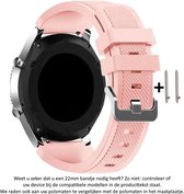 Siliconen Bandje - Geschikt voor 22 mm Smartwatches - Lichtroze - Wearablebandje