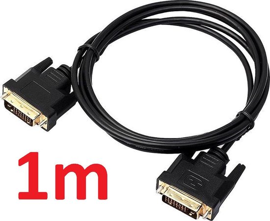 Gold-Plated DVI Naar DVI Verlengkabel - Male To Male - Monitor Kabel - Plug&Play - Gold-Plated - 90  Centimeter - AA Commerce