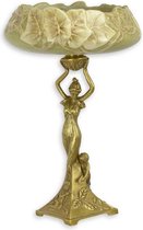 Beeld - vrouw - brons - porselein - 33,5cm hoog