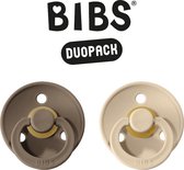 BIBS Fopspeen - Maat 2 (6-18 maanden) DUOPACK - Dark Oak & Vanilla - BIBS tutjes - BIBS sucettes