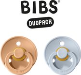 BIBS Fopspeen - Maat 2 (6-18 maanden) DUOPACK - Peach & Baby Blue - BIBS tutjes - BIBS sucettes