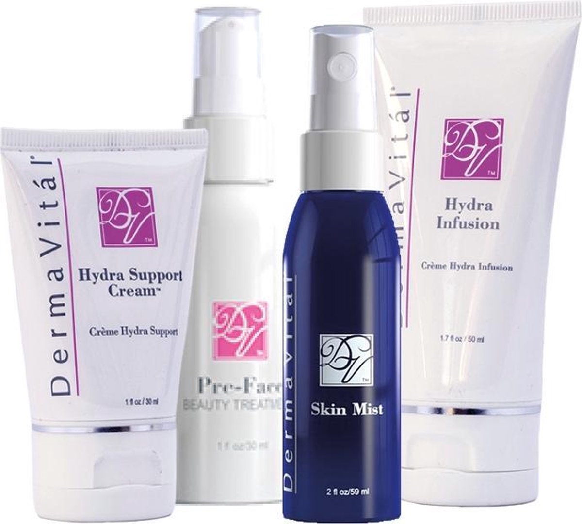 Goedkoopste DermaVital Set - Gezichtsreiniging - verzorgend - hydraterend 4 producten - voor DermaWand Microdermabrasie