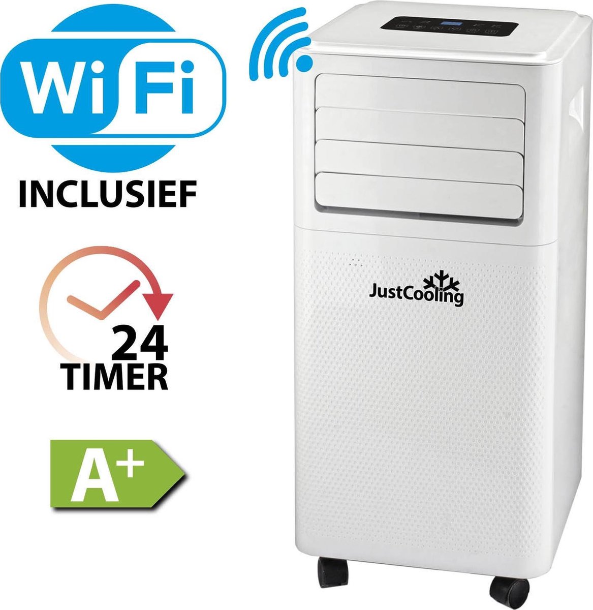 Mobiele Airco 7000 BTU + WIFI - WIT - JustCooling op Prijzenvolger.com