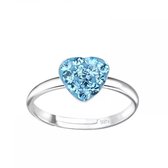 La Rosa Princesa Zilveren Blauw hartje ring verstelbaar Kristallen