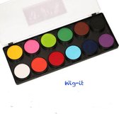 Wig-it Schminkpalet A, 12 kleuren a 10 ml