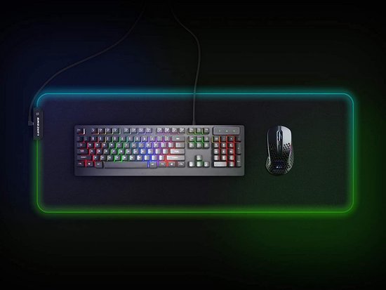 Sendo Gaming Muismat XXL - RGB LED Verlichting - App Bediening - Anti-Slip - Bureau Onderlegger - Mousepad - 80x30 CM - Waterbestendig  - Voor Toetsenbord en Muis - Sendo