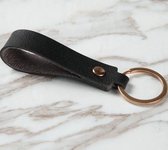Porte-clés en cuir | hommes / femmes / voiture - porte-clés en cuir noir