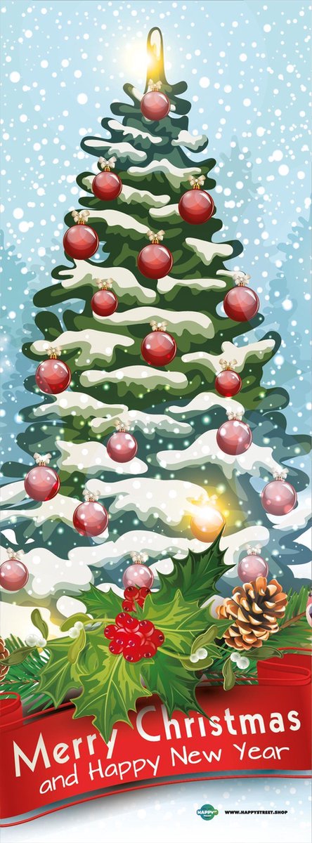 Deurprint Merry Christmas 70x190